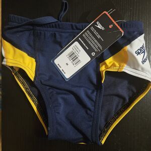 Men's Speedo Edge Splice Navy/Gold briefs 22